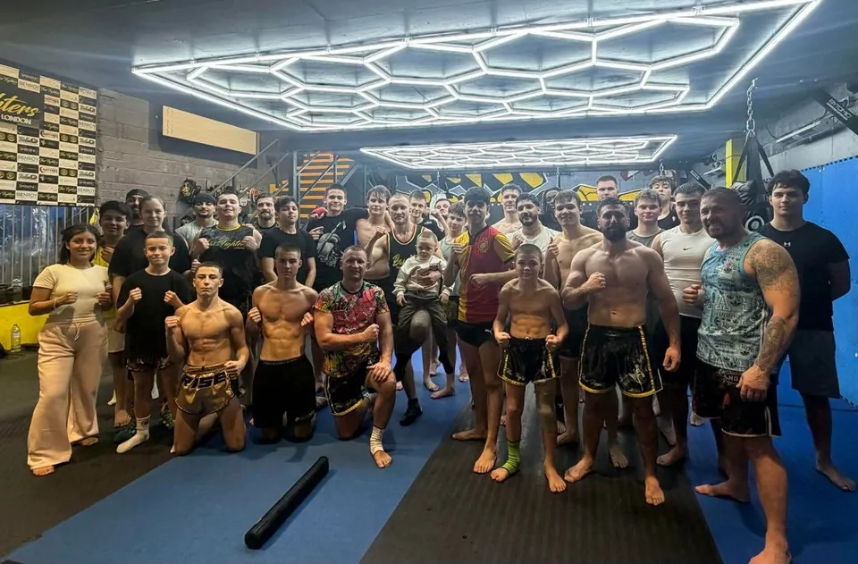 A large group of members after training