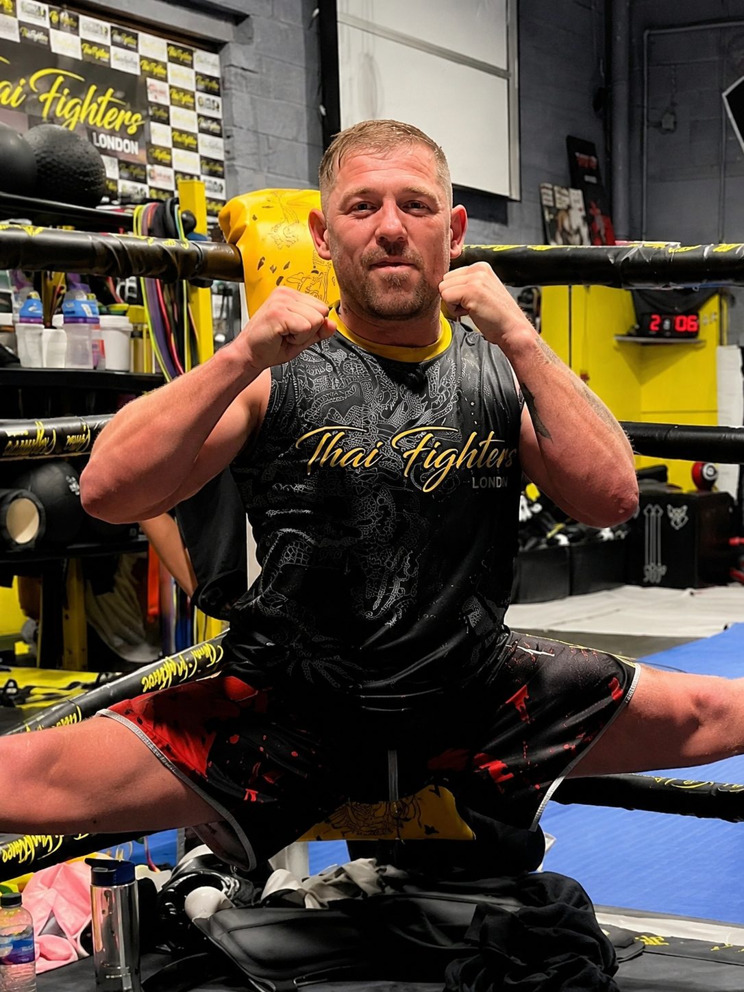 Darius Skliaudys in the ring at the gym in Barking